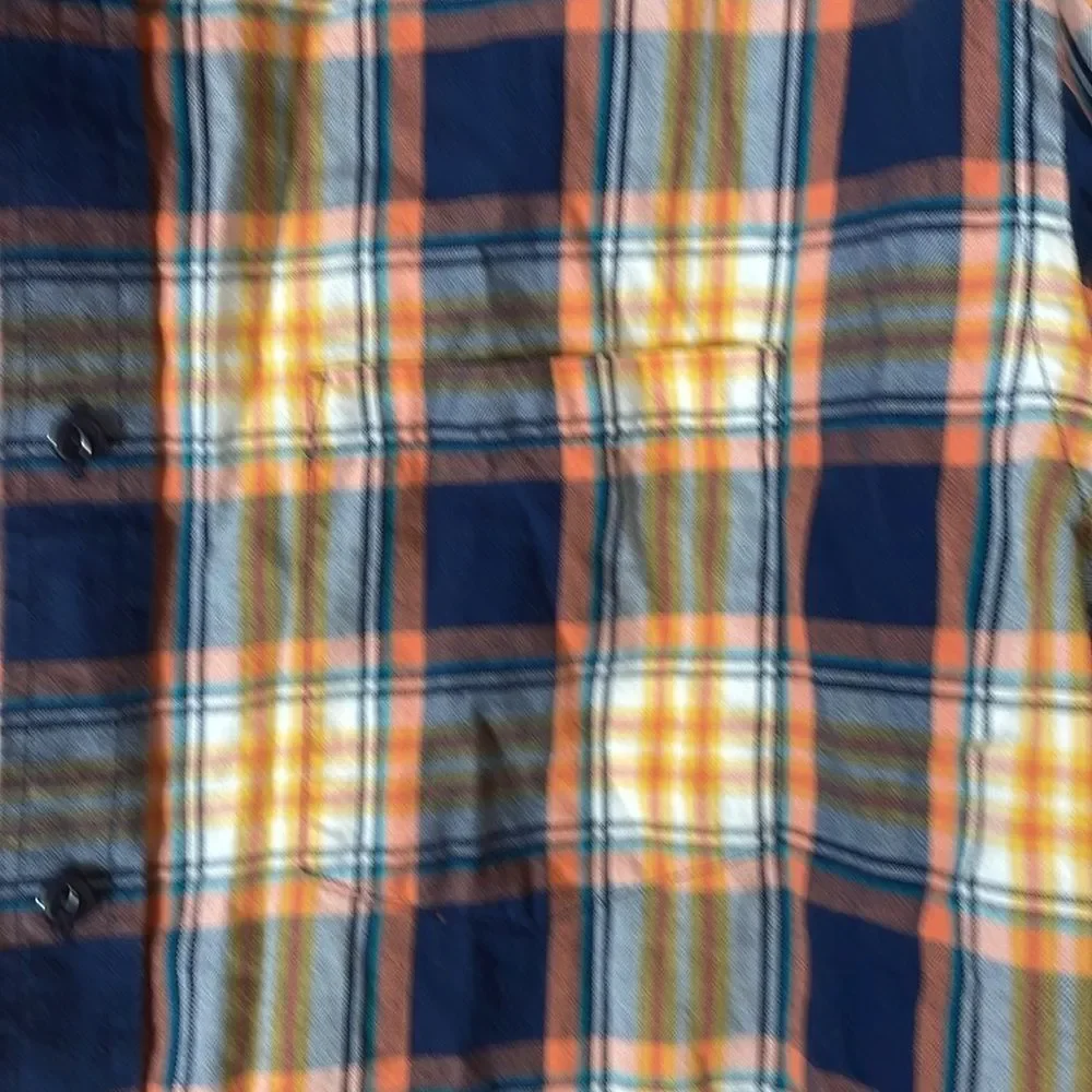 Banana Republic Orange & Blue Lightweight Flannel Size XL
